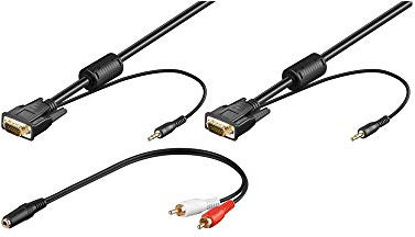 Wentronic 93970 Monitorkabel (15-polig HD Stecker auf 15-polig HD Stecker SVGA XGA Audio) 5m schwarz