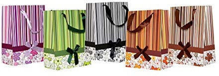 10 Geschenktüten medium Streifen mit Schleifen 28 x 19 x 12 cm Geschenktaschen Geschenkbeutel Taunus Grußkarten Verlag 99-0113