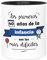 LA MENTE ES MARAVILLOSA - Taza de Cerámica con Frase y Dibujo | Los Primeros 40 Años de la Infancia Son los más Difíciles | 330 ml Regalo Original para una Persona Especial, Taza de Café y Té