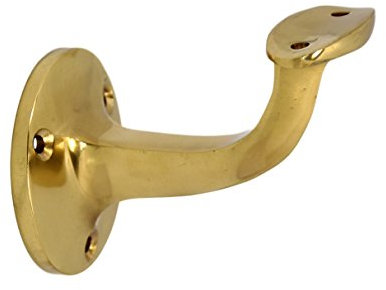 Handlaufhalter HLH 4541 Messing poliert gewölbte Auflage Handlaufträger Stütze