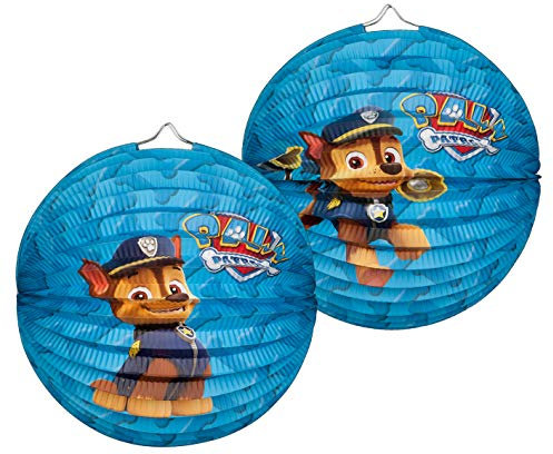 Lively Moments Paw Patrol 1 Laterne/Lampion (Rund) ca. 25 cm in blau mit Chase/Geburtstag/Dekoration