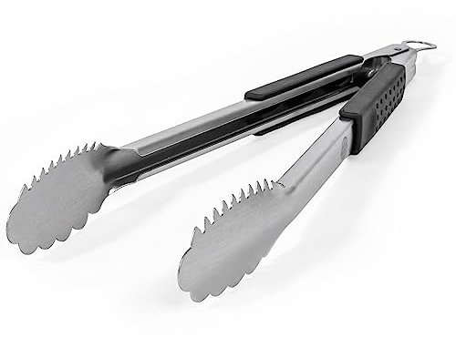Grillzange, 40,6 cm, extra lang, robust zum Grillen und Grillen, hitzebeständige Handgriffe, Edelstahl, für Grill, Outdoor-Küche und Kochen von heißen Grillspeisen