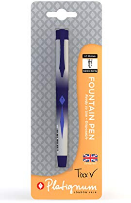 Platignum Tixx Blue Fountain Pen [Pack of 1] 2000 Metre Writing Length [Ref: 50505]