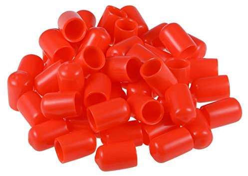 50 Stück Endkappen aus Gummi 7/16 Zoll ID Abdeckkappe Schutzkappe Gewinde flexibel rot