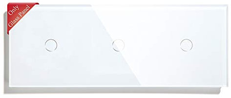 BSEED Marco Interruptor de Pared,Marco de vidrio panel,Compatible con Pulsador, Conmutador y Enchufe Schuko,Fácil de Montar,Panel P1,Blanco 228mm