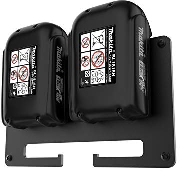 Meistergut® Premium 2er Wandhalterung für Makita Akkus aus massivem Stahl [MADE IN GERMANY] - Stabiler Akkuhalter für Ordnung in der Werkstatt und Auto mit Befestigungs-Set - Profi Anbringung