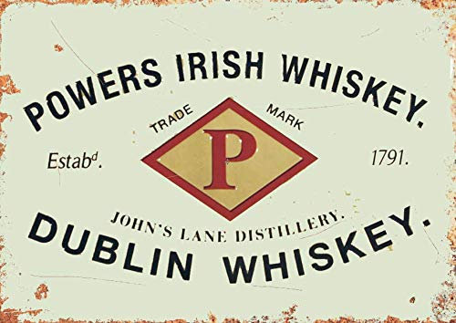 BDTS Powers Irish Whiskey Bar Metal Sign Retro Pub Plaque Man Cave Alcohol Garage Party Props Plaque/Sign 8x12 inch