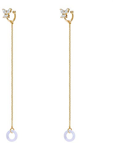 AoedeJ Anti-Lost Holder Ohrringe für AirPods 14 Karat vergoldeter Dangle Earring Drahtloser Kopfhörerhalter Gurt Kompatibel mit AirPods Pro 1 & 2