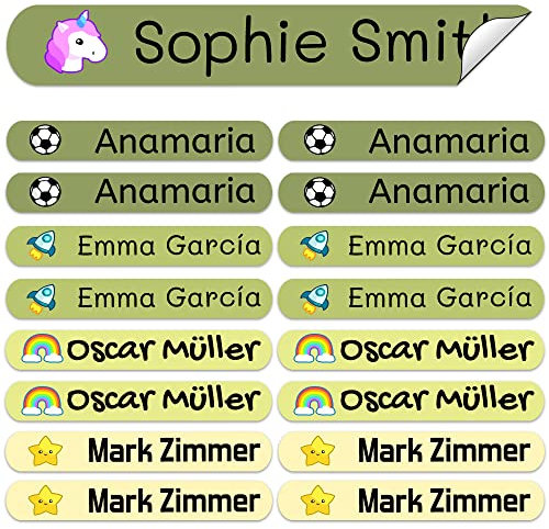 50 Etiketten um Gegenstände zu markieren, 6 x 1 cm. Aufkleber für Bücher und Schulmaterial für Kindergärten und Schulen beschriften (Dinosaurs)