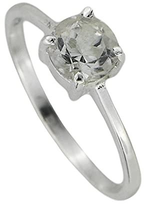 I-be, Bergkristall Edelstein Ring 925 Sterling Silber 100721/6 KF (54)