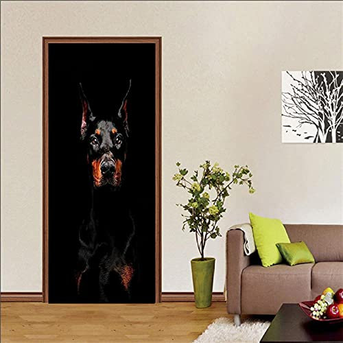 YQLKD Türposter Tier Hund Bilder Selbstklebende Türtapete PVC Home Poster Mural