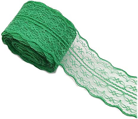 Anawakia 10 m Spitzenbordüre Spitzenband Dünne Spitze Stoff Ribbon Trim 4,5 cm Breite Lace Trim Ribbon für DIY Handwerk Kleidung Zubehör Hochzeit Brithday Weihnachtsdekoration (Grün)