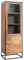 SAM Glasvitrine Kaddy, Akazienholz massiv & stonefarben, Vitrine mit je 1 Holz- und Glastür mit Einlegeböden, schwarzer Metallrahmen, 60 x 180 x 40 cm