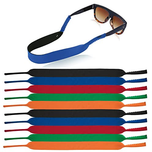 Yolev Schwimmende Brillenbänder aus Neopren, schwimmende Sonnenbrillenbänder, Sonnenbrillenhalter, weiche Brillenbänder für Männer und Frauen, Sport, Outdoor, Wasseraktivitäten, mehrfarbig, 10 Stück,