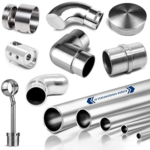 Cosch Edelstahl Eckbogen abgerundet 90° Verbinder Verbindungsstück Ø 42,4 x 2,0 mm