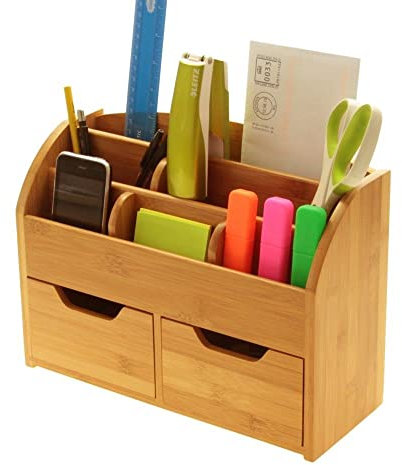 Woodquail Bambus Wandablage Briefhalter Wandboard Briefablage, Tisch-und Wandorganizer, aus Natürlichem Bambus