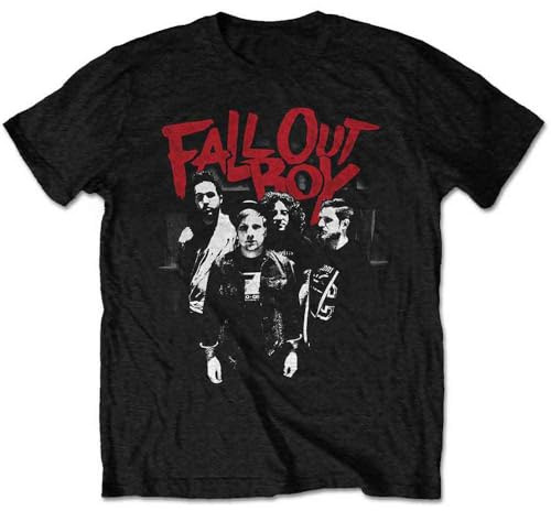 Fall Out Boy T Shirt Punk Scratch Band Logo Official Mens Black S