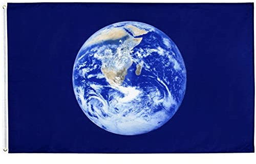 Großer Erdmuster Banner 90 * 150 cm Umweltbewusstseinsflagge Erde Tag Flagge Doppelgenähtes Banner Metalltarten