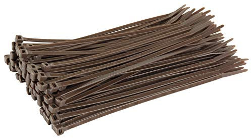 GTSE 30,5 cm braune robuste Kabelbinder, 100 Stück, 54,4 kg Stärke, UV-beständige Nylon-Kabelbinder, selbstsichernde 30,5 cm Krawattenwickel