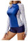 HDTIYUYP Damen UV Surf Shirt - Langarm Badeshirt Rashguard Frau UV Schutz Shirt Frauen Surfen Top Schwimmen Shirt Sonnenschutz Tshirt Strand Shirt mit Daumenloch Dunkelmarine L