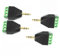 Switian 4 Pack 3.5mm Male to Screw Terminal Connector, Ancable 1/8 Inch TRS Stereo Male Plug to 3-Pole Soldless Screw Block for AUX Cable, Speaker and Headphone Wire
