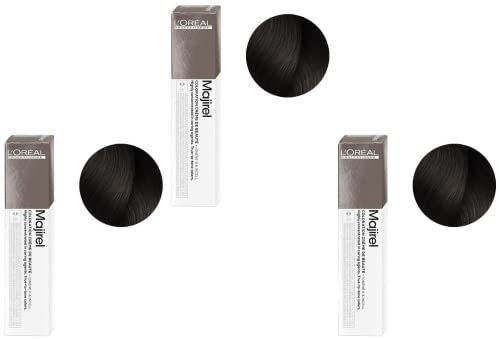 L'Oréal Professionnel Coloración con amoniaco Majirel n.º 5.12 Castaño claro ceniza iridiscente, lote de 3 (3 x 50 ml)