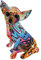 Milageto Graffiti-Chihuahua-Hundeskulptur, Hundefigur Statue mit Graffitimotiv, Figur Deko Hund, Dekoskulptur Skulptur Hundestatue Harz, Hundedekofiguren für Wohnzimmer, Bücherregal, Spukhaus, Hund A