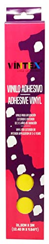 VINTEX - Vinilo Adhesivo Acabado Amarillo Brillo 3m x 31,5cm - para Interior y Exterior - Apto para Plotter de Corte - Durabilidad de 3 a 5 Años - Vinilo de Rotulación