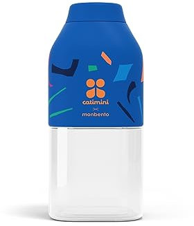 monbento X Catimini - Kleine Wasser Trinkflasche MB Positive S Blue Terrazzo 330ml - Kleine Auslaufsicher Wasser Trinkflasche für Kinder Schule/Park - BPA Frei - Blau