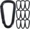 12 Stück Karabinerhaken, 60x30mm Karabinerhaken Klein, Karabiner Schwarz, Mini Karabiner für Camping, Reisen, Wandern
