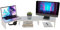 ComfortCove Supporto per doppio monitor supporto per monitor organizzatore per scrivania supporto per laptop supporto per computer 3 ripiani a lunghezza regolabile Bianco