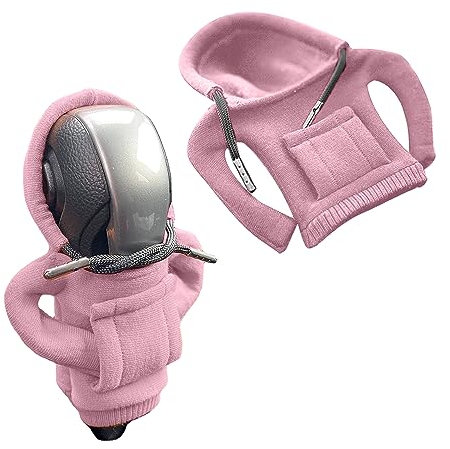 YEJAHY Schaltknauf Hoodie,Schaltknauf Abdeckung,Gangschaltung Hoodie-Abdeckung,Lustige Hoodies Schalthebel Dekoration,für Auto Dekoratives (Rosa)