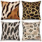 ASDCXZ Kissenbezug 40x40 cm 4er Set, Modern Retro Braun Beige Leopardenmuster Sofa Dekokissen Kissenbezüge Kissenhülle Waschbar Polyester Flachs Textil Outdoor Kopfkissenbezug Kissen Bezug