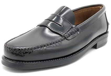 MARTTELY Herren Slipper Business Schuhe Rahmengenäht Penny Loafer Gummi Sohle Anzugschuhe Slip-On Halbschuhe klassisch elegant Black Schwarz 43 EU