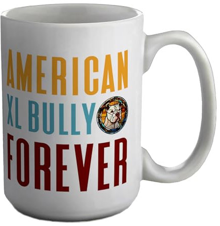 Shopagift Love Bully XL Pitbull Mug American Bull XL Forever White 15oz Large Ceramic Cup