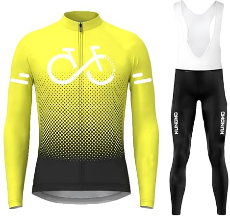 Herren Radsportanzüge mit Thermofleecefutter Langarm Winter Radtrikot Set Radfahren Kleidung Langärmeliges Fahrradtrikot Fahrradhose mit Sitzpolster + Gel Pad9D (TYPE-8A,4XL)