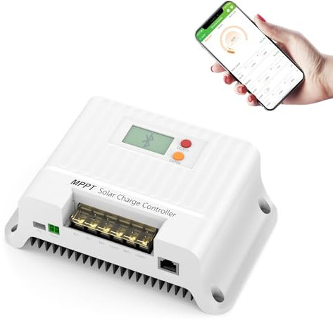 melasta Smart Solar MPPT 75V 20A 12/24 Volt Solarladeregler Bluetooth,Solarmodul Solarpanel Solar Laderegler Mit LCD-Bildschirm, für AGM, Gel,Lithium und LiFePO4 Batterien Akku