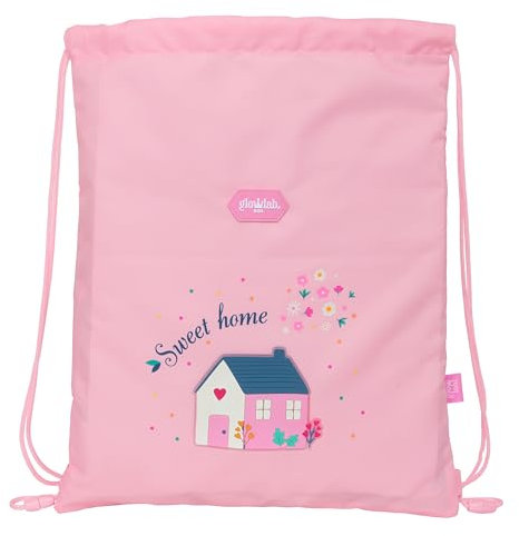 Glowlab KIDS SWEET HOME – Flacher Junior-Rucksack, recycelbarer Stoff, Rucksack, ideal für Kinder unterschiedlichen Alters, bequem und vielseitig, Qualität und Widerstandsfähigkeit, 26 x 1 x 34 cm,