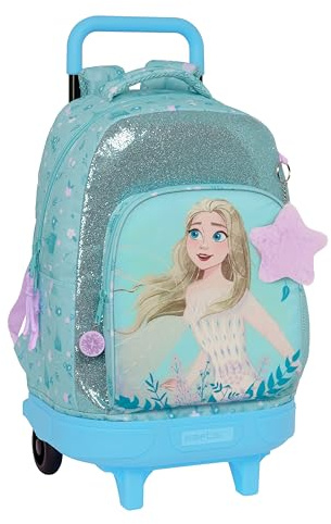 Frozen II Hello Spring - Großer Rucksack mit Rädern, kompakt, abnehmbar, ideal für Kinder verschiedener Altersgruppen, bequem und vielseitig, Qualität und Widerstandsfähigkeit, 33 x 22 x 45 cm,
