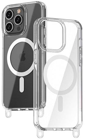 beadstars durchsichtige Handyhülle mit abnehmbaren Ösen für Handyketten kurz oder lang mit Rundumschutz, transparent, Stoßfest, kompatibel mit iPhone MagSafe 15, 14, 13 (iPhone 13 Pro)
