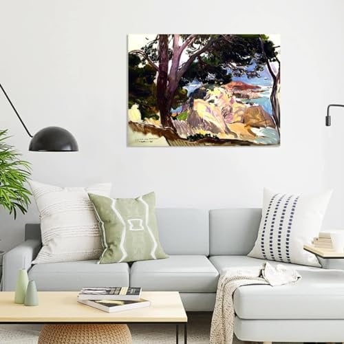 MOBYAT Joaquin Sorola,Wandkunstdrucke,Lloret del Mar Poster,Abstrakte Leinwand Wandkunst,berühmte Gemälde,Reproduktion,Heimdekoration für Schlafzimmer,50x70cm(20x28in) Innenrahmen