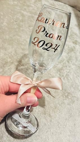 Personalised Prom Glasses, Flutes, Bridesmaid Champagne Glass, Hen Party, Wedding