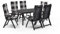 SCHAFF Shaf Milano 7-TLG. Outdoor-Essgruppen-Set | Klappstühle anthrazit | mit grauen Polstern | Wetterfest | Klappsessel (Polster: Karriert, Set: Anthrazit)