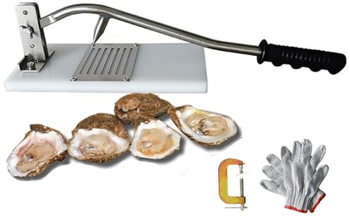 Stainless Steel Oytser Shucker Tool, Oyster Shucking Machine, Adjustable Height, with G-Clip and Glove, for Shellfish Clam In Hotel Buffets