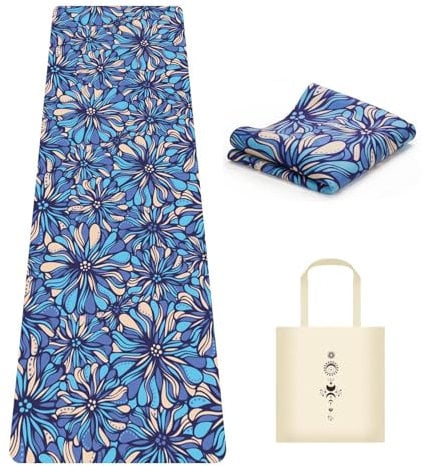 MicaYoung Reise Yogamatte Faltbar 1,5mm Reise Dünn Sportmatte Leicht mit Tote Tasche für Pilates Yoga Workout Sport (183 x 61 x 0.15 cm)