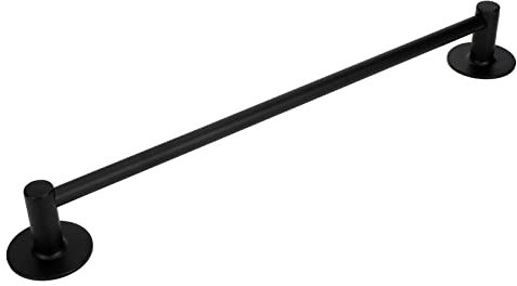 Porte-Serviettes de Style Rustique en Alliage D'aluminium Noir 50 Cm, Barre à Serviettes, Installation sans Poinçon, Polyvalente pour Porte de Salle de Bain, Dressing