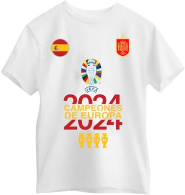 Camiseta España Campeona Europa. 100% algodón. Regalo En tu casa en 24-48hs.