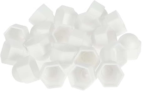 INFINAUTO Radmutter Bolzen Außen 19mm Felgen Reifenmutter Schrauben Staubschutzkappe Abdeckung Mutter Schutz Kunststoff Weiß 1 Stück