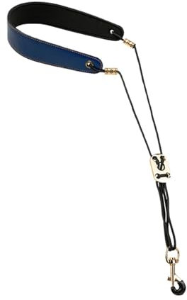 perfeclan Saxophon-Umhängegurt, Saxophon-Schultergurt, Musikzubehör mit Metallhaken, stabiler Saxophon-Tragegurt für Sopran-Fagotte, Geschenke, BLAU