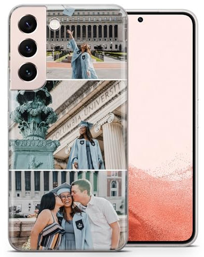 AIGAT SHOP Personalisierte Transparente TPU-Hülle für Samsung Galaxy A55 5G - Individuelle 3-Foto/Text-Collage, Slim Fit Cover, Individuelle Hülle mit Namen und Bild für Samsung Galaxy A55 5G